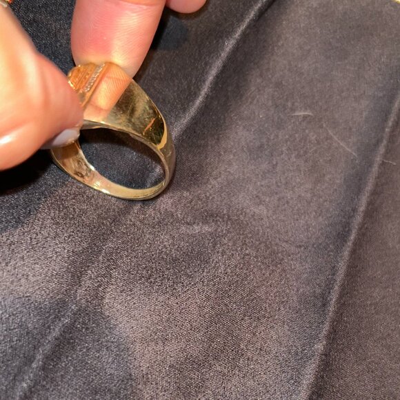 14K Yellow Gold Crucifix Ring with Diamond Accents, Size 13/13.5 - Picture 6 of 16